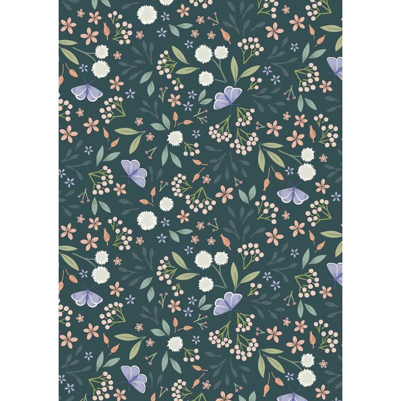 Sky Garden fabric: Floral Odyssey, Deep Teal