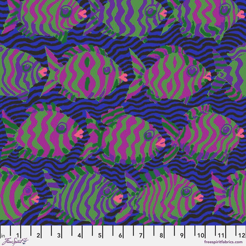 Kaffe Fassett Collective Fabric Minnows, Blue