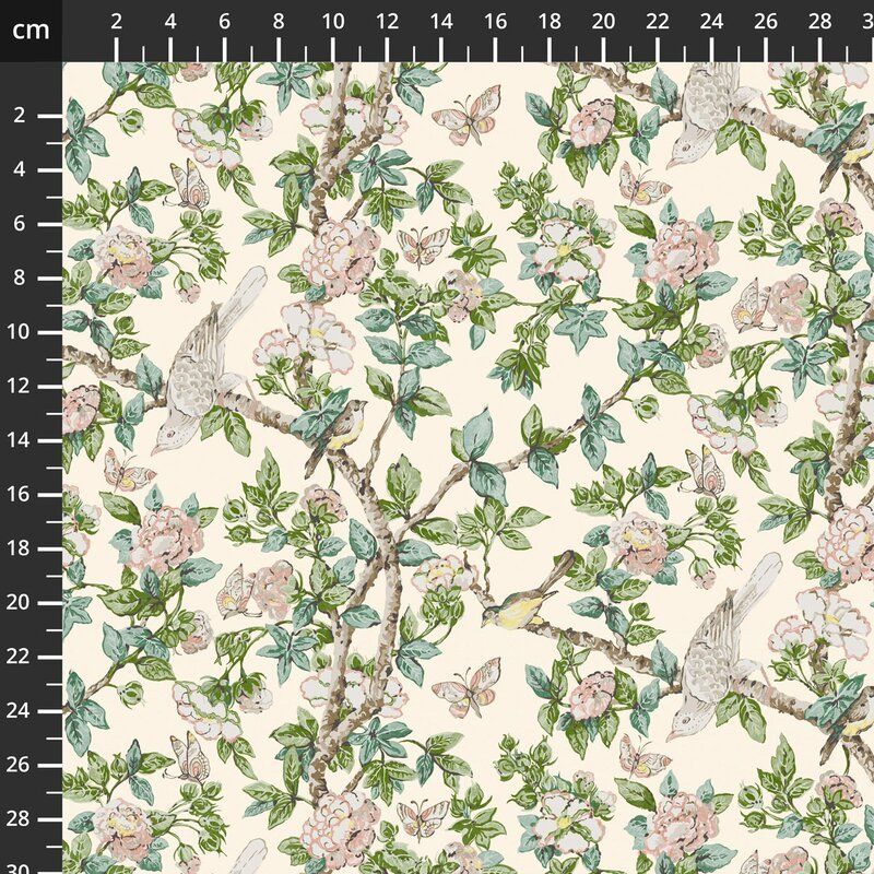 Sanderson Country Romance Fabric: Caverley, Ivory Sanderson Country Romance Fabric: Caverley, Ivory