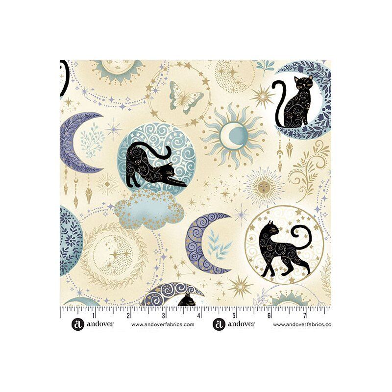 Charmed Fabric, Twilight, Cream Charmed Fabric, Twilight, Cream