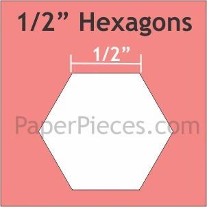 English Paper Piecing  Hexagon 0.5" 125 pieces