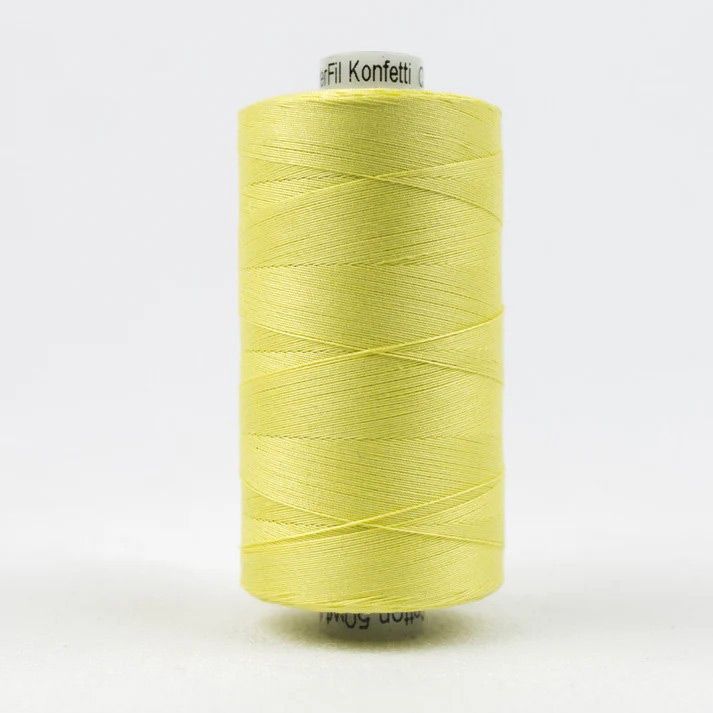 Konfetti Thread: 50wt 3 ply 100% Cotton. 1000m Spool Yellow