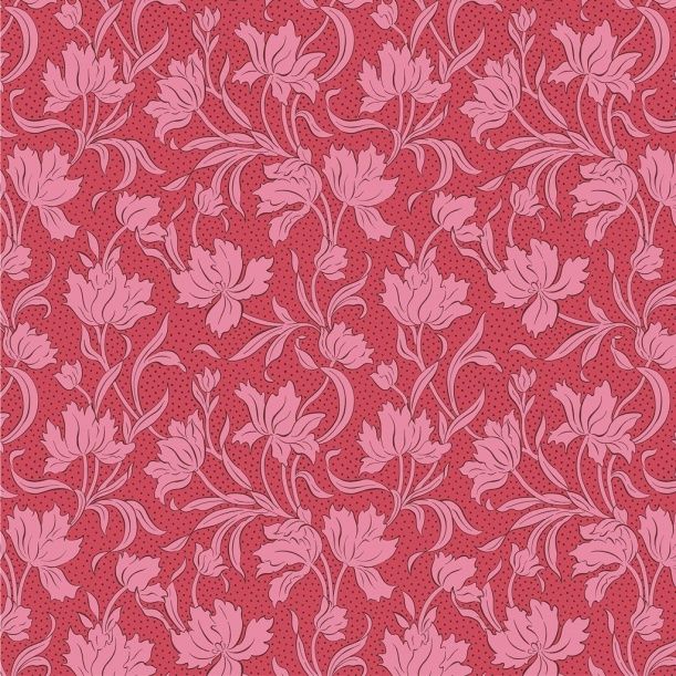 Liberty Craft Garden fabric: Craft Blooms, Red