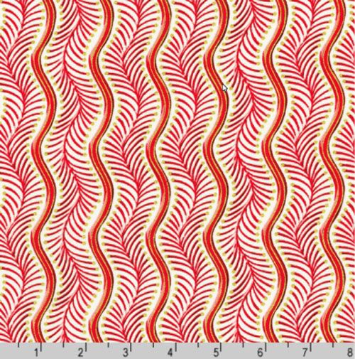 Peppermint Twist fabric: Waves, Candy Cane