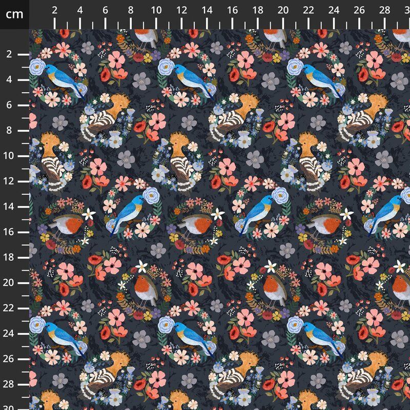 Designer Christmas fabrics, Mia Charro, Bird Garden Designer Christmas fabrics, Mia Charro, Bird Garden