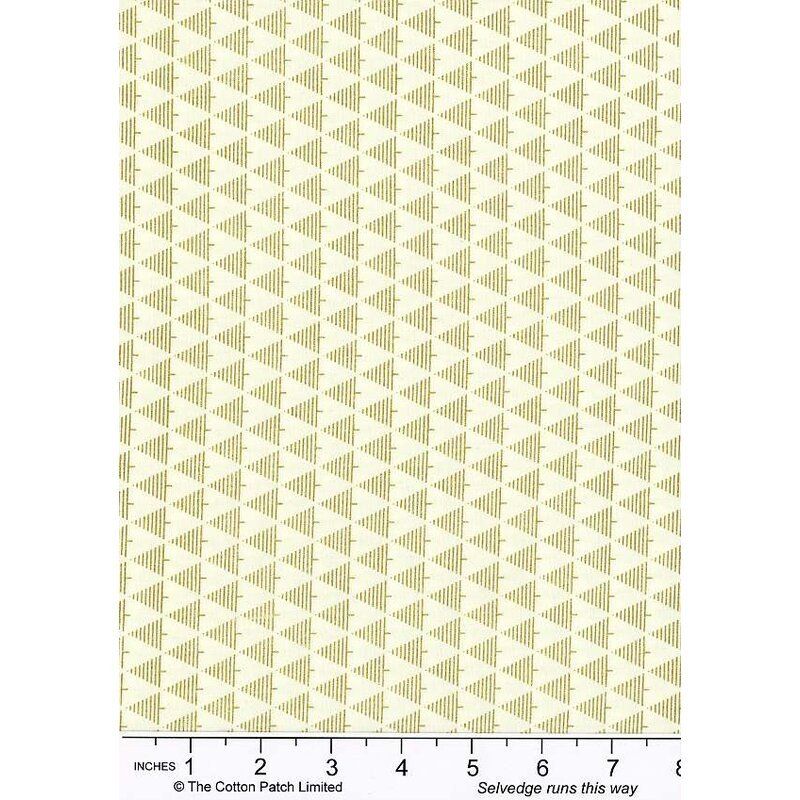 Holiday Metallics fabrics: Gold Metallic Lined Christmas Trees, Cream