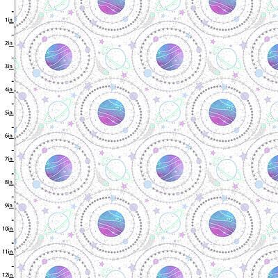Starlight Fabric: Solar System White (per 1/4 metre)
