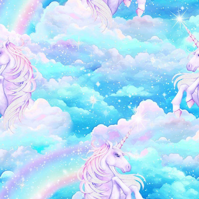 Unicorn Sparkle Magic fabric, Unicorn Multi