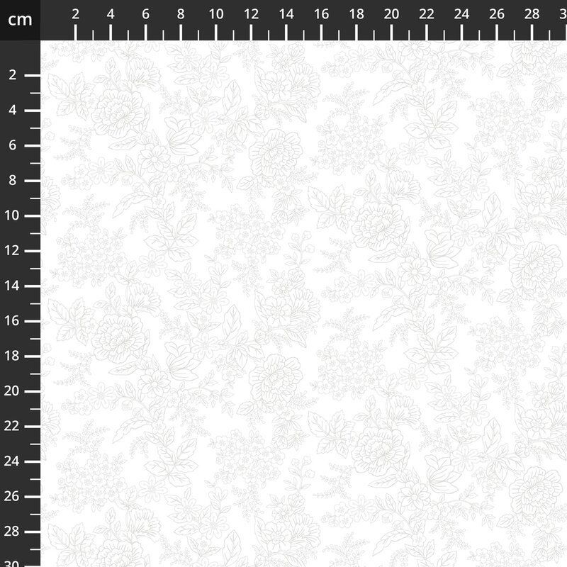 Country Coordinates fabric, Tranquility, White on White Country Coordinates fabric, Tranquility, White on White