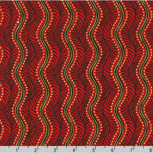 Peppermint Twist fabric: Waves, Cranberry
