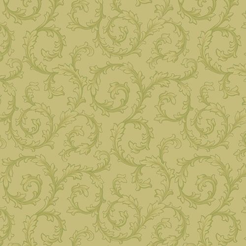 Midnight Meadow fabric: Scroll, Sage