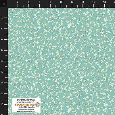 Quilters Coordinates fabric: Foliage Aqua (per 1/4 metre)