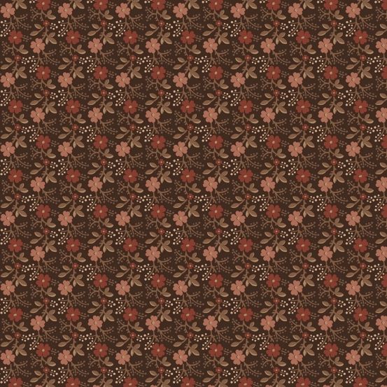 Country Coordinates Fabric: Floral Toss, Brown
