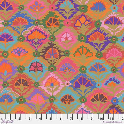 Kaffe Fassett Collective Fabric: Step Flower Khaki Kaffe Fassett Collective Fabric: Step Flower Khaki