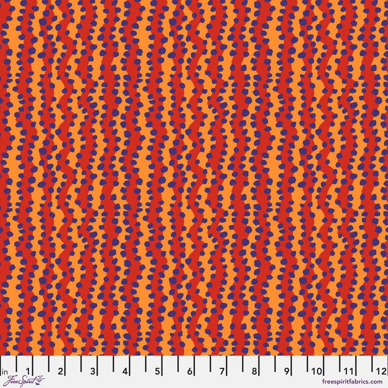 Kaffe Fassett Collective Small Bubble Stripe Fabric, Red