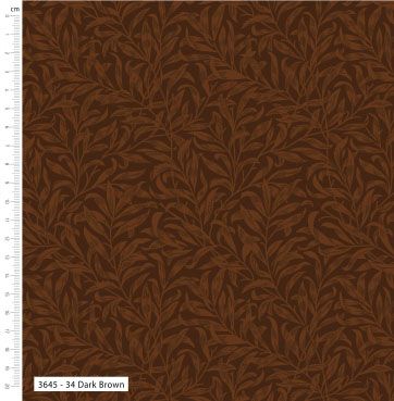 William Morris Willow Bough Fabric: Dark Brown