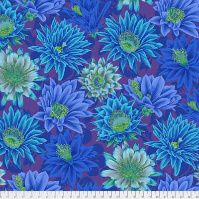 Philip Jacobs Fabric Cactus Flower Blue