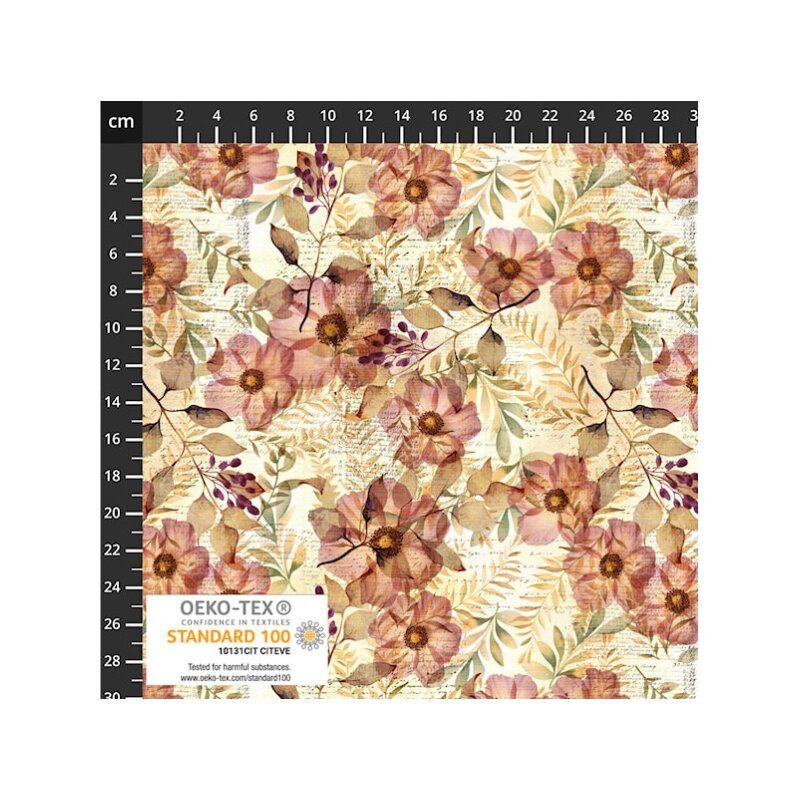 Wistful Blooms fabric: Anemone, Reds