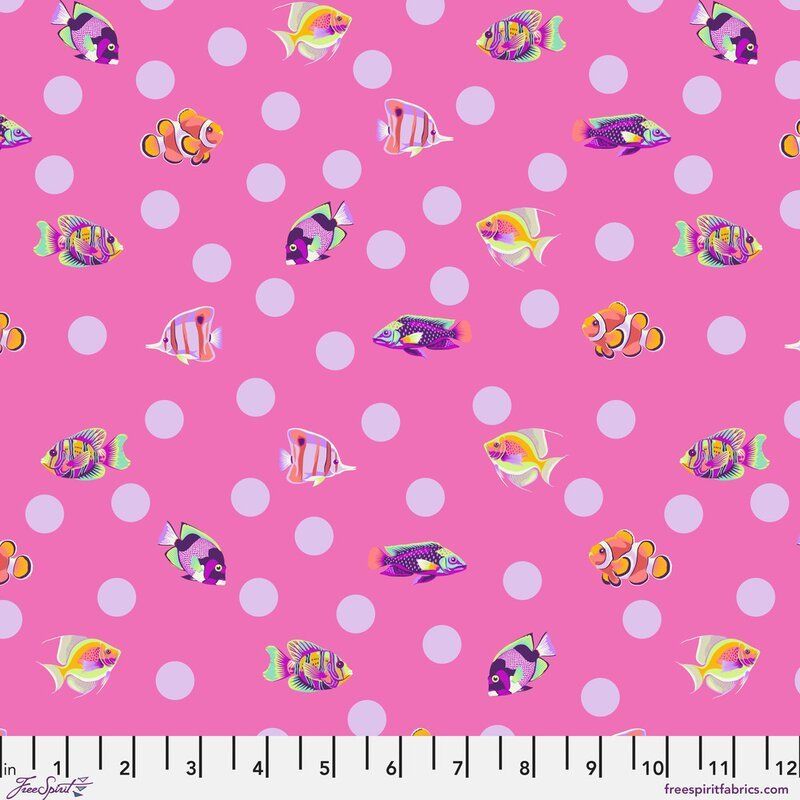 Floral Reef fabric, School Crossing, Delphine