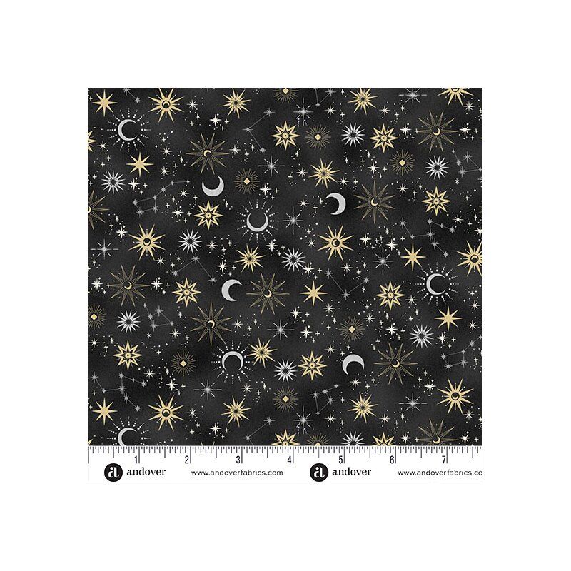 Charmed Fabric, Galaxy, Black Charmed Fabric, Galaxy, Black