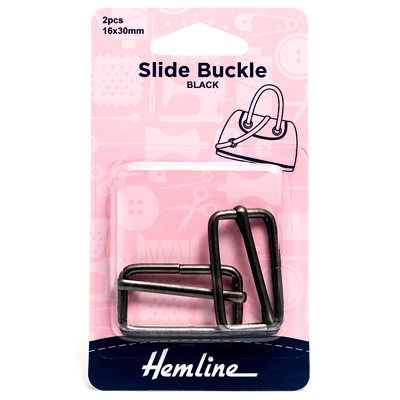 Hemline Slide Buckle Nickel Black 30mm Hemline Slide Buckle Nickel Black 30mm