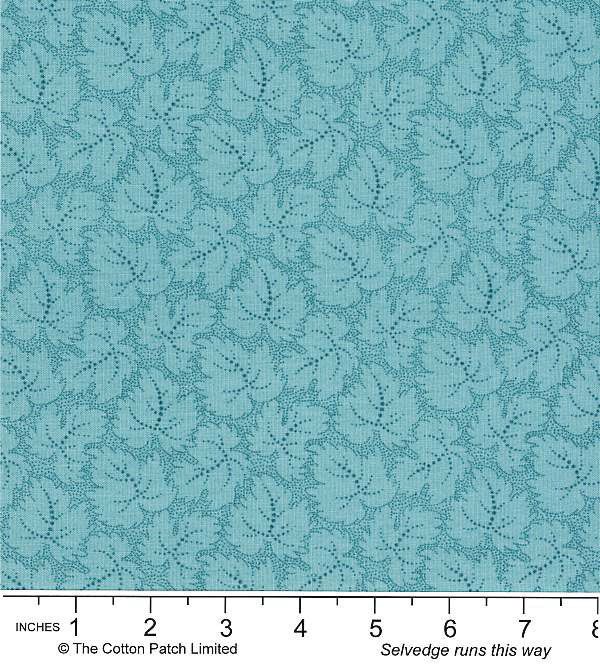Classic Coordinates Fabric: Leaf on Teal (per 1/4 metre) Classic Coordinates Fabric: Leaf on Teal (per 1/4 metre)