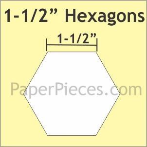 English Paper Piecing  Hexagon 1.5" 50 pieces
