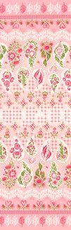 Darling Peony fabric, Double Border, Cotton Candy Darling Peony fabric, Double Border, Cotton Candy