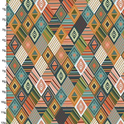 Painted Soul fabric: Folk Diamonds Multi (per 1/4 metre) Painted Soul fabric: Folk Diamonds Multi (per 1/4 metre)