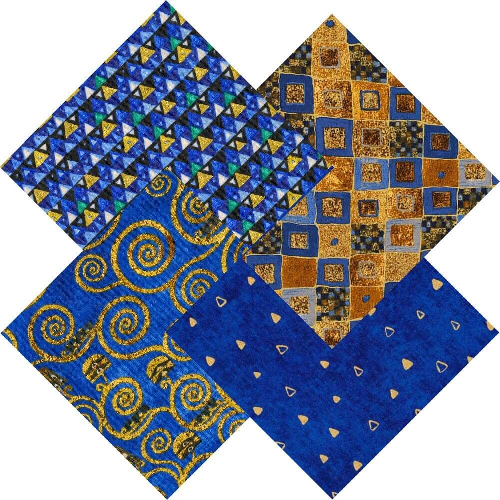 Gustav Klimt fabric: Sapphire Fat Quarter Bundle
