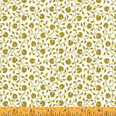 Eliza fabric: Floral Vine Gold/Linen (per 1/4 metre)