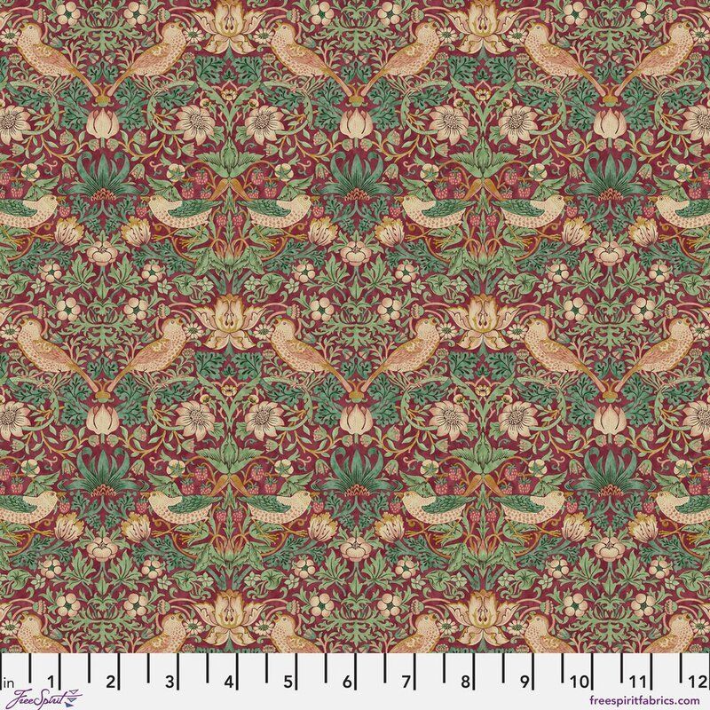 Lodden fabric: Mini Strawberry Thief, Dawn Rose