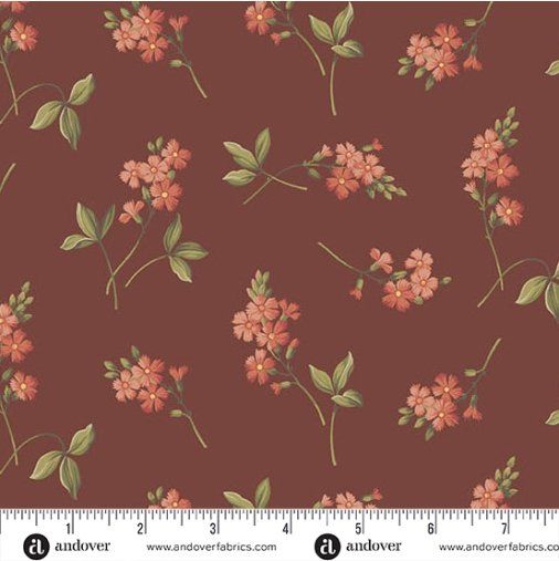 Farmer's Daughter fabric, Cornflower, Scarlet