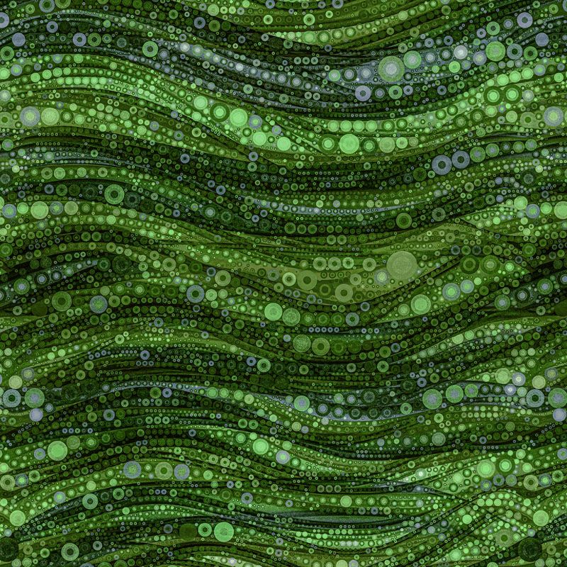 Gigi in the Garden Fabric: Bubble Wave, Green