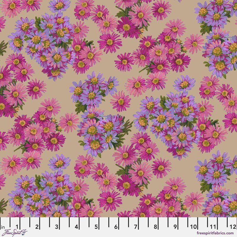 Golden Harvest fabric, Asters, Fuchsia