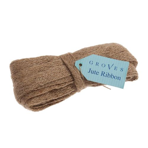 Jute Ribbon: 6m x 15mm, Natural