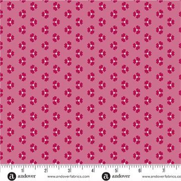 Mystic Meadow fabric, Abstract Flower, Red
