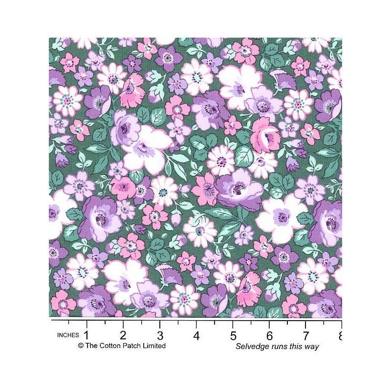 Liberty Heirloom fabric: Hedgerow Bloom, Green