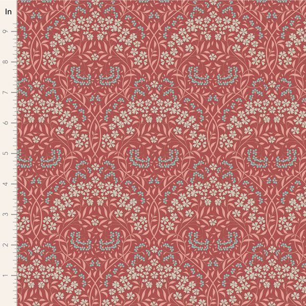 Tilda Sanctuary fabric: Rhubarb and Caramel, Larissa Rhubarb