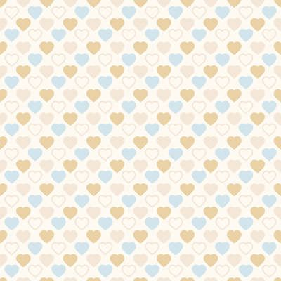Quilters Basic Harmony: Hearts Blue/Taupe (per 1/4 metre)
