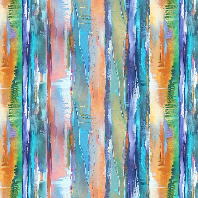 Lotus fabric: Stripe, Blue