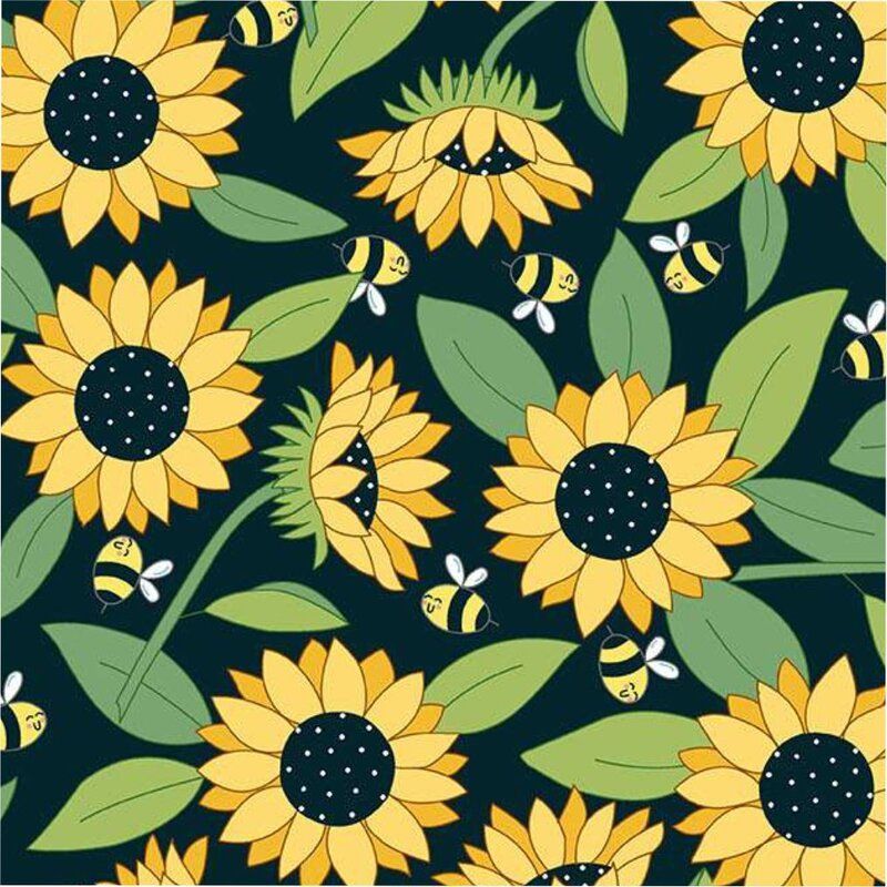 Sunny Honey Fabric: Abuzz, Black Sunny Honey Fabric: Abuzz, Black