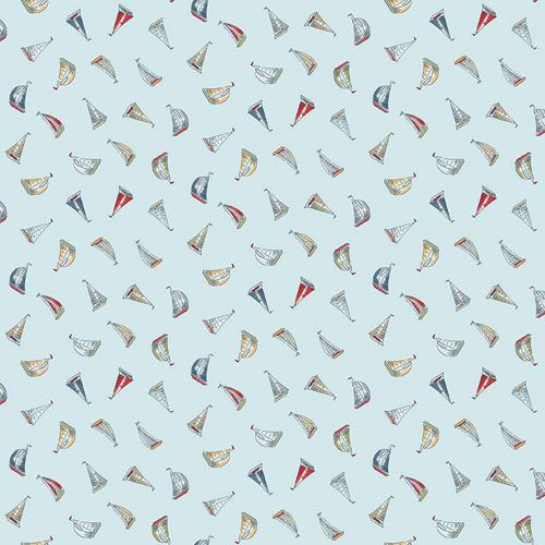 High Tide Fabric: Sail Away, Light Blue