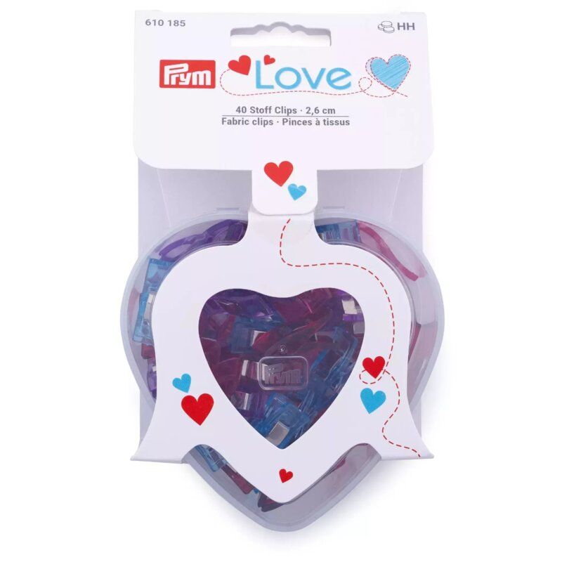 Prym Love Fabric Clips in Heart Box