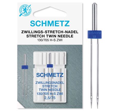 Schmetz Stretch Twin Needle Sewing Machine Needle (2.5/75)