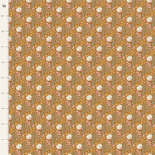 Tilda Sanctuary fabric: Rhubarb and Caramel, Cottonfield Ochre