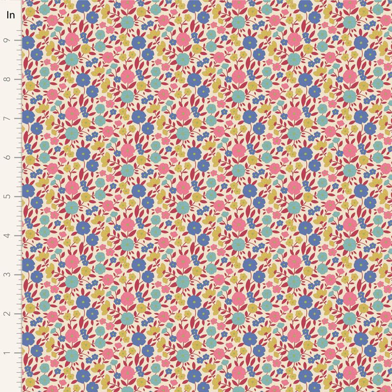 Tilda Wallflower fabric: Janice, Red