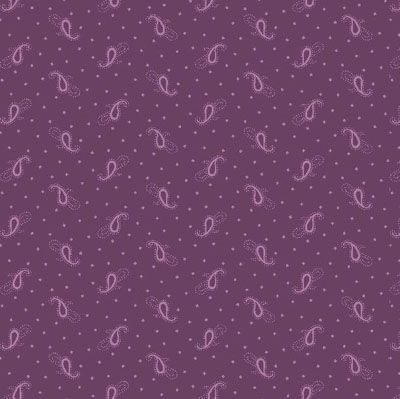 Rainbow Sampler fabric: Simple Paisley Purple (per 1/4 metre)