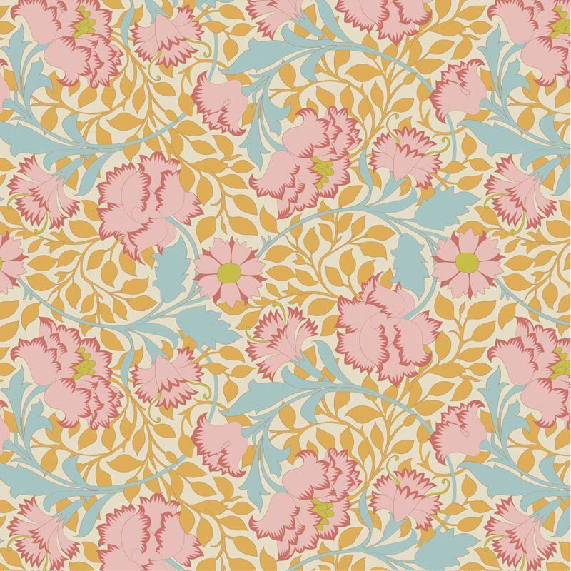 Tilda Songbird fabric: Flora, Mustard