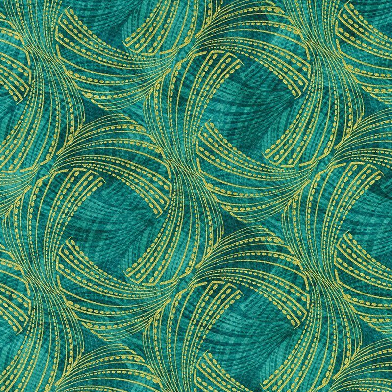 Golden Feathers fabric: Feather Swirls, Honey Golden Feathers fabric: Feather Swirls, Honey
